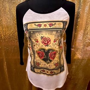 METAL MELISHA WOMENS GRAPHIC MID SLEEVE TEE